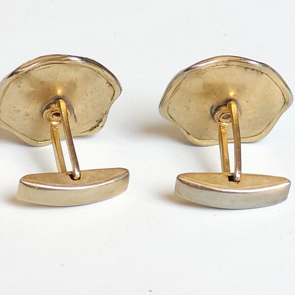 FUN Artistic Geometric Cufflinks Vintage Gold Tone Cuff Links - Picture 3 of 3